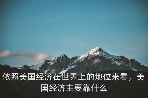 依照美國經濟在世界上的地位來看，美國經濟主要靠什么