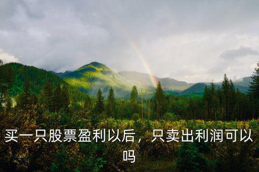 買一只股票盈利以后，只賣出利潤可以嗎