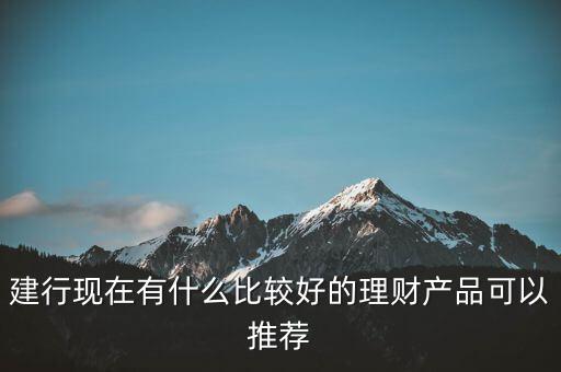 建行現(xiàn)在有什么比較好的理財產品可以推薦
