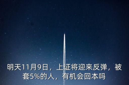 明天11月9日，上證將迎來反彈，被套5%的人，有機會回本嗎