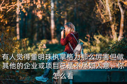 有人覺得董明珠執(zhí)掌格力那么厲害但做其他的企業(yè)或項目總是不盡如人意，你怎么看