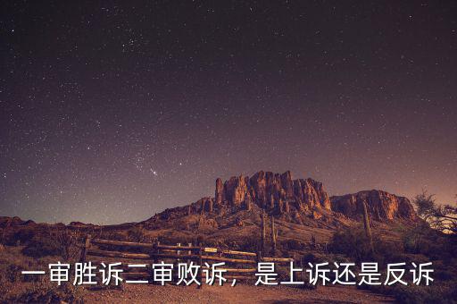 一審勝訴二審敗訴，是上訴還是反訴