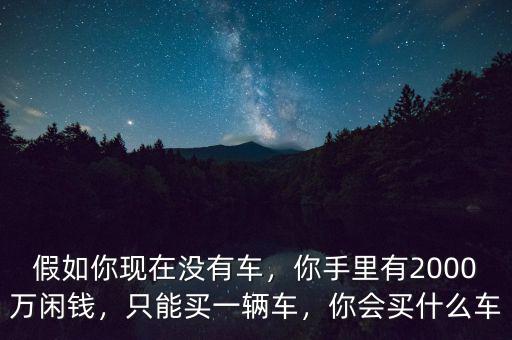 假如你現(xiàn)在沒有車，你手里有2000萬閑錢，只能買一輛車，你會(huì)買什么車