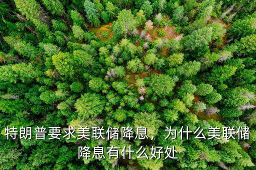 特朗普要求美聯(lián)儲降息，為什么美聯(lián)儲降息有什么好處