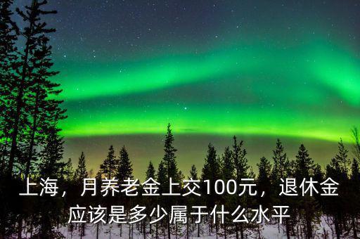 上海，月養(yǎng)老金上交100元，退休金應(yīng)該是多少屬于什么水平