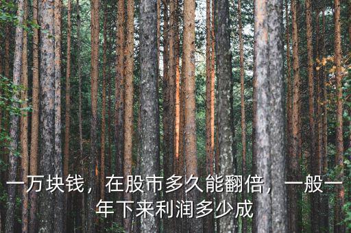 一萬塊錢，在股市多久能翻倍，一般一年下來利潤多少成