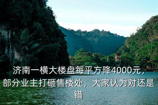 濟(jì)南一橫大樓盤每平方降4000元，部分業(yè)主打砸售樓處，大家認(rèn)為對(duì)還是錯(cuò)
