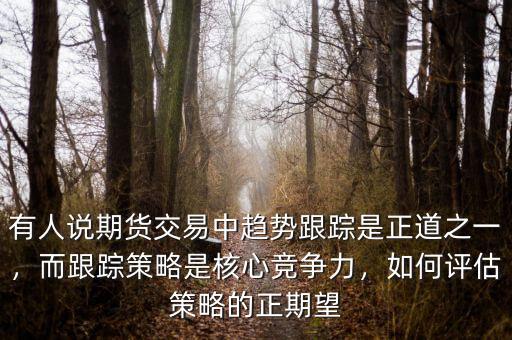 有人說期貨交易中趨勢跟蹤是正道之一，而跟蹤策略是核心競爭力，如何評估策略的正期望