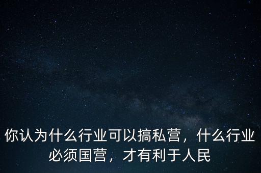 你認(rèn)為什么行業(yè)可以搞私營(yíng)，什么行業(yè)必須國(guó)營(yíng)，才有利于人民