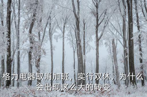 格力電器取消加班，實行雙休，為什么會出現(xiàn)這么大的轉(zhuǎn)變