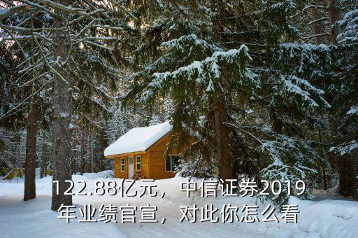 122.88億元，中信證券2019年業(yè)績(jī)官宣，對(duì)此你怎么看