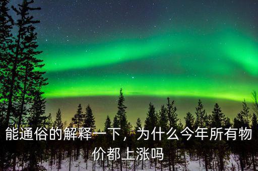 能通俗的解釋一下，為什么今年所有物價都上漲嗎