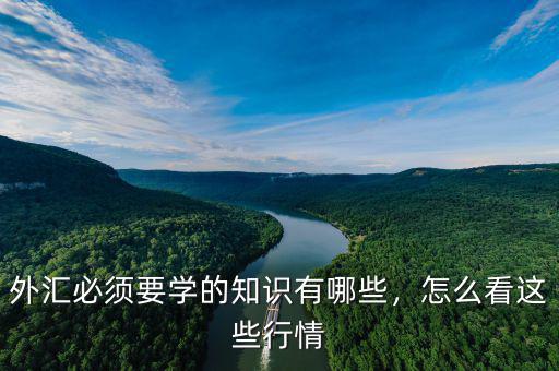 外匯必須要學(xué)的知識(shí)有哪些，怎么看這些行情