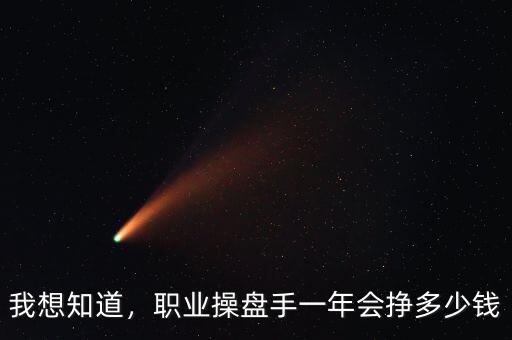 我想知道，職業(yè)操盤手一年會(huì)掙多少錢
