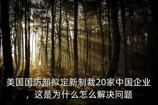 美國國防部擬定新制裁20家中國企業(yè)，這是為什么怎么解決問題