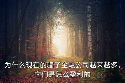 為什么現(xiàn)在的騙子金融公司越來(lái)越多，它們是怎么盈利的