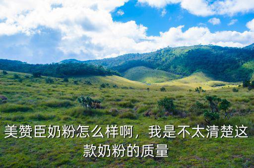 美贊臣奶粉怎么樣啊，我是不太清楚這款奶粉的質(zhì)量