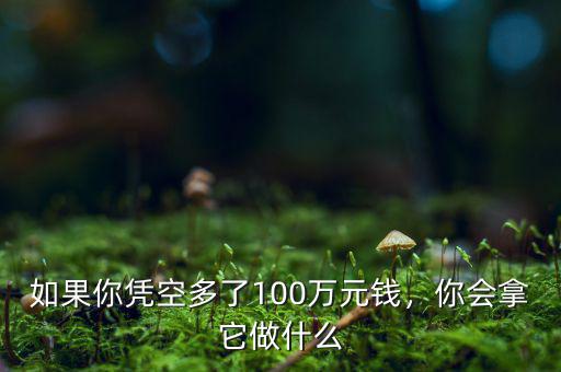 如果你憑空多了100萬(wàn)元錢(qián)，你會(huì)拿它做什么