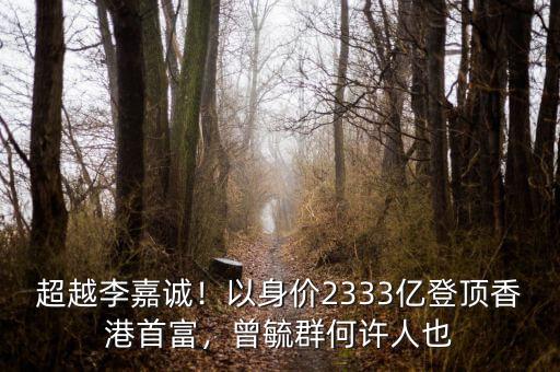 超越李嘉誠！以身價2333億登頂香港首富，曾毓群何許人也