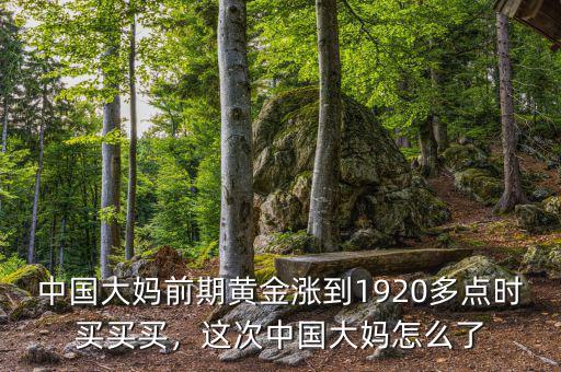 中國(guó)大媽前期黃金漲到1920多點(diǎn)時(shí)買(mǎi)買(mǎi)買(mǎi)，這次中國(guó)大媽怎么了