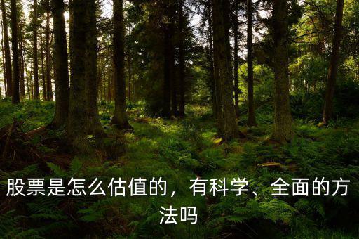 股票是怎么估值的，有科學、全面的方法嗎