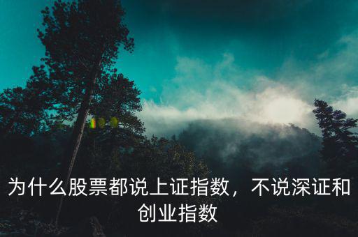 為什么股票都說(shuō)上證指數(shù)，不說(shuō)深證和創(chuàng)業(yè)指數(shù)