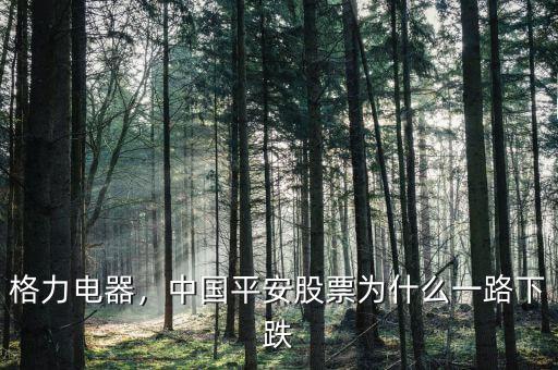 格力電器，中國(guó)平安股票為什么一路下跌