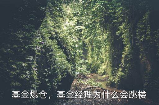 基金爆倉(cāng)，基金經(jīng)理為什么會(huì)跳樓