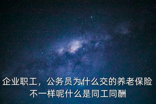 企業(yè)職工，公務員為什么交的養(yǎng)老保險不一樣呢什么是同工同酬