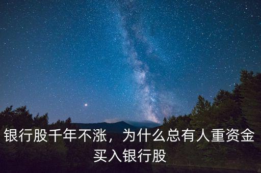 銀行股千年不漲，為什么總有人重資金買入銀行股