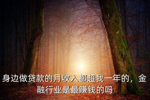 身邊做貸款的月收入都超我一年的，金融行業(yè)是最賺錢的嗎