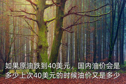 油價(jià)40美元是多少錢,國內(nèi)油價(jià)會(huì)是多少
