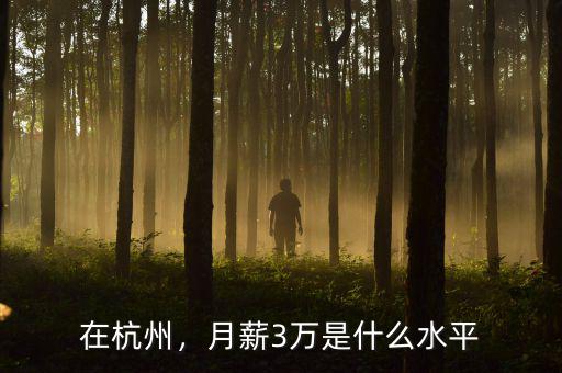 在杭州，月薪3萬是什么水平