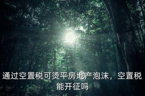通過空置稅可燙平房地產(chǎn)泡沫，空置稅能開征嗎