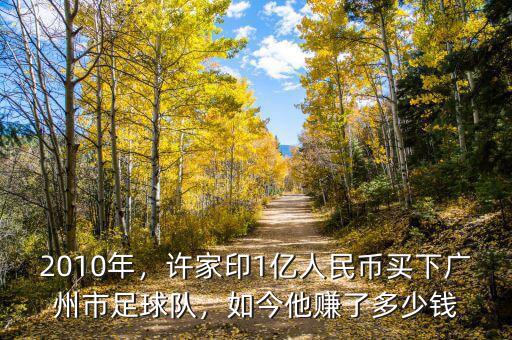 2010年，許家印1億人民幣買下廣州市足球隊(duì)，如今他賺了多少錢