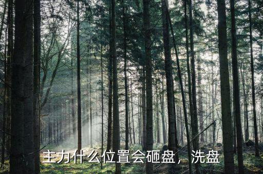 主力什么位置會(huì)砸盤，洗盤