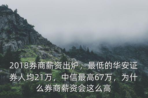 2018券商薪資出爐，最低的華安證券人均21萬(wàn)，中信最高67萬(wàn)，為什么券商薪資會(huì)這么高