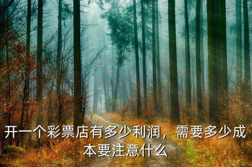 彩票的利潤(rùn)一般多少,開一個(gè)彩票店有多少利潤(rùn)