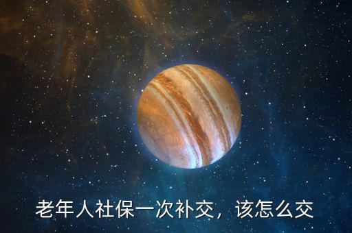 老年人社保一次補交，該怎么交