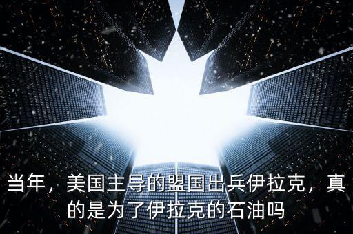 當年，美國主導的盟國出兵伊拉克，真的是為了伊拉克的石油嗎
