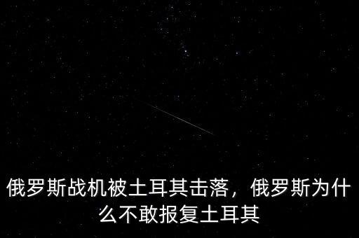 俄羅斯戰(zhàn)機(jī)被土耳其擊落，俄羅斯為什么不敢報(bào)復(fù)土耳其