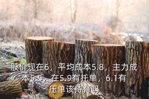 股價現(xiàn)在6，平均成本5.8，主力成本5.5，在5.9有托單，6.1有壓單該持有嗎
