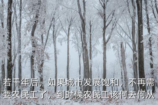 若干年后，如果城市發(fā)展飽和，不再需要農(nóng)民工了，到時(shí)候農(nóng)民工該何去何從
