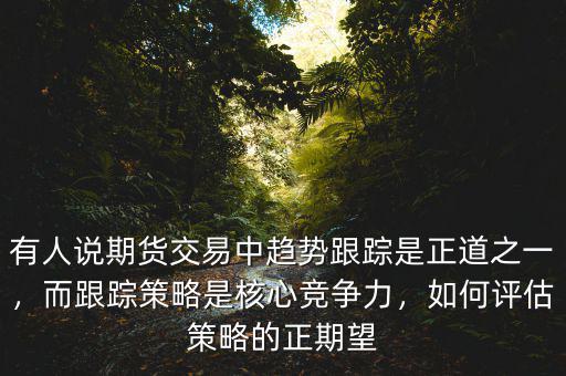 有人說期貨交易中趨勢跟蹤是正道之一，而跟蹤策略是核心競爭力，如何評估策略的正期望