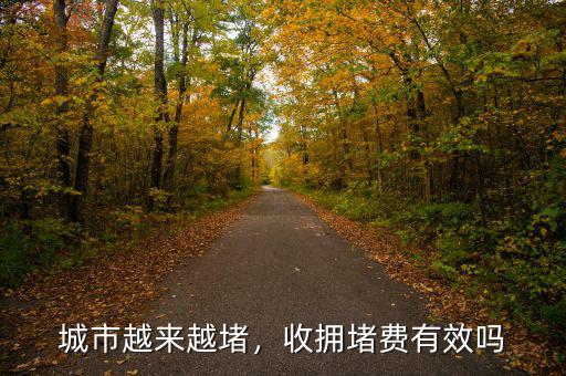 城市越來越堵，收擁堵費有效嗎