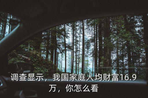 調(diào)查顯示，我國家庭人均財富16.9萬，你怎么看