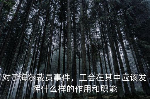 對(duì)于海爾裁員事件，工會(huì)在其中應(yīng)該發(fā)揮什么樣的作用和職能