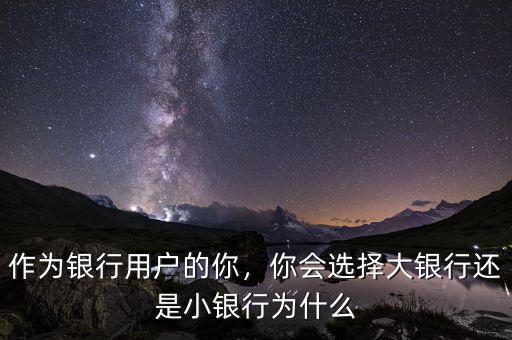 作為銀行用戶的你，你會選擇大銀行還是小銀行為什么