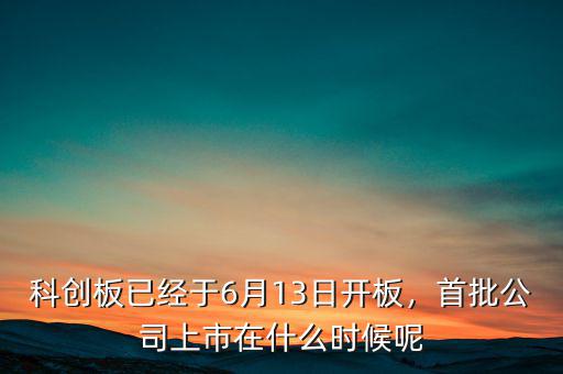 科創(chuàng)板已經(jīng)于6月13日開板，首批公司上市在什么時(shí)候呢