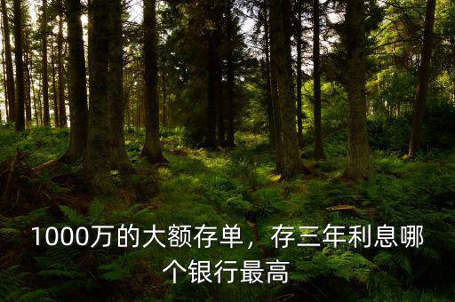 1000萬的大額存單，存三年利息哪個(gè)銀行最高
